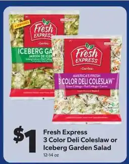 Save a Lot Fresh Express 3 Color Deli Coleslaw or Iceberg Garden Salad offer