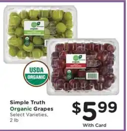 Pick'n Save Simple Truth Organic Grapes offer