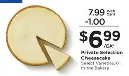 Pick'n Save Private Selection Cheesecake offer