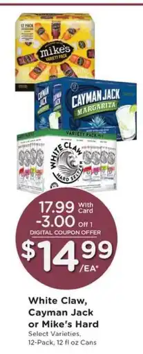 Pick'n Save White Claw, Cayman Jack or Mike's Hard offer
