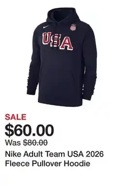 Dick's Sporting Goods Nike Adult Team USA 2026 Fleece Pullover Hoodie offer