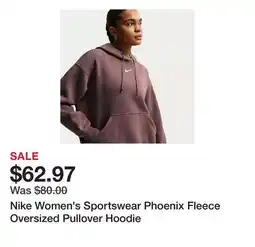 Dick's Sporting Goods Nike Women's Sportswear Phoenix Fleece Oversized Pullover Hoodie offer