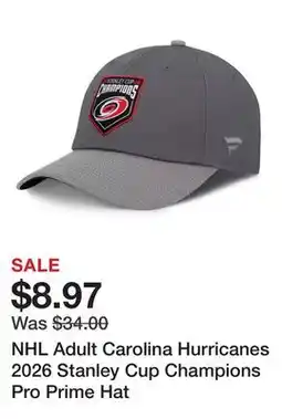 Dick's Sporting Goods NHL Adult Carolina Hurricanes 2026 Stanley Cup Champions Pro Prime Hat offer