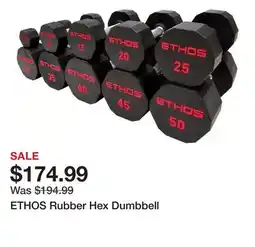 Dick's Sporting Goods ETHOS Rubber Hex Dumbbell offer
