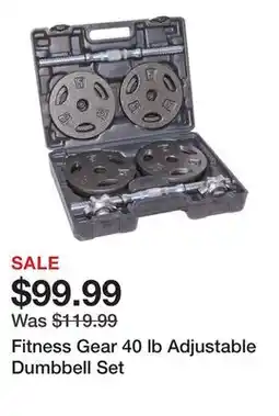 Dick's Sporting Goods Fitness Gear 40 lb Adjustable Dumbbell Set offer
