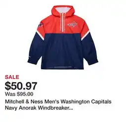 Dick's Sporting Goods Mitchell & Ness Men's Washington Capitals Navy Anorak Windbreaker Jacket offer