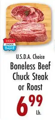Garden Fresh Market U.S.D.A Choice Boneless Beef Chuck Steak or Roast offer