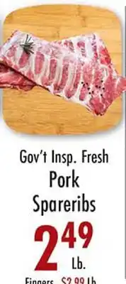 Garden Fresh Market Gov't Insp. Fresh Pork Spareribs offer