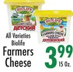 Garden Fresh Market All Varieties Biolife Farmers Cheese offer