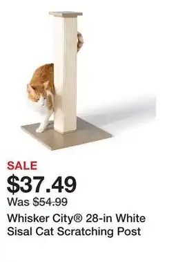 Petsmart Whisker City 28-in White Sisal Cat Scratching Post offer