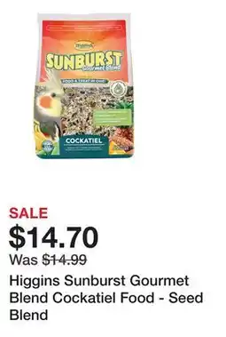 Petsmart Higgins Sunburst Gourmet Blend Cockatiel Food - Seed Blend offer