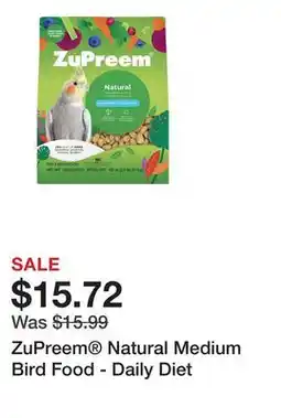 Petsmart ZuPreem Natural Medium Bird Food - Daily Diet offer