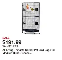 Petsmart All Living Things Corner Pet Bird Cage for Medium Birds - Space Saving Design offer