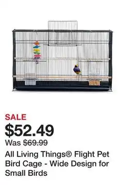 Petsmart All Living Things Flight Pet Bird Cage - Wide Design for Small Birds offer