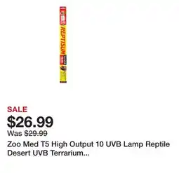 Petsmart Zoo Med T5 High Output 10 UVB Lamp Reptile Desert UVB Terrarium Lighting - 12-22 in offer