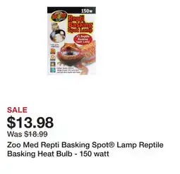 Petsmart Zoo Med Repti Basking Spot Lamp Reptile Basking Heat Bulb - 150 watt offer