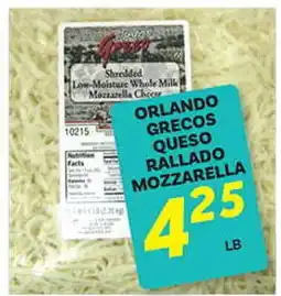 El Paso Grande ORLANDO GRECOS QUESO RALLADO MOZZARELLA offer