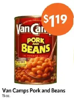 Homeland Market Van Camps pork and beans offer