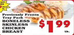 Foodland Previously Frozen Tray Pack Boneless Skinless Chicken Breast offer