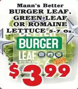 Foodland Mann's Better Burger Leaf offer