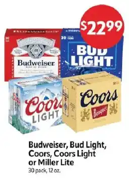 Homeland Market Budweiser, Bud Light, Coors, Coors Light or Miller Lite offer