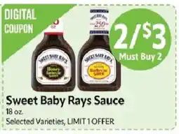 Homeland Market Sweet Baby Rays Sauce offer