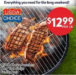 Homeland Market Usda Choice Boneless New York Strips Family Pack offer