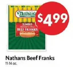Homeland Market Nathans Beef Franks offer