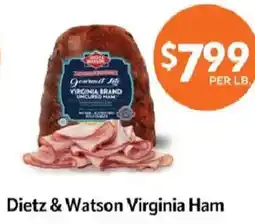 Homeland Market Dietz & Watson Virginia Ham offer