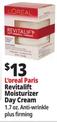 Ocean State Job Lot L'Oreal Revitalift Anti-Wrinkle + Firming Face/Neck Contour Cream 1.7 oz offer