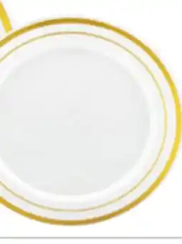Ocean State Job Lot Smith & Callahan Plastic Plate Gold Rim 20 ct 10 offer