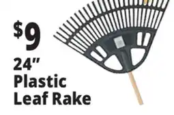 Ocean State Job Lot 24 Plastic Leaf Rake with Foam Grip Handle offer