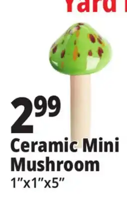 Ocean State Job Lot Outdoor Living Accents Mini Ceramic Mushroom 5.5 offer