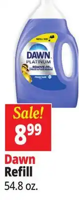 Ocean State Job Lot Dawn Platinum Dish Soap Liquid Refill 54.8oz offer