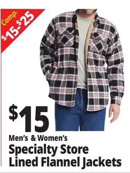 Ocean State Job Lot Men's & Women's Specialty Store Lined Flannel Jackets offer