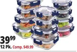 Ocean State Job Lot Home Living 12 Piece Glass Navy Storage Set with Lids offer