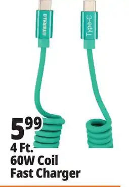 Ocean State Job Lot 4 Ft. 60W Coil Fast Charger offer