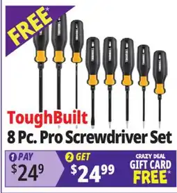 Ocean State Job Lot ToughBuilt 8 Pc. Pro Screwdriver Set offer
