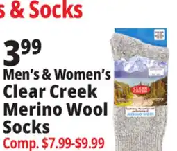 Ocean State Job Lot Men's & Women's Clear Creek Merino Wool Socks offer