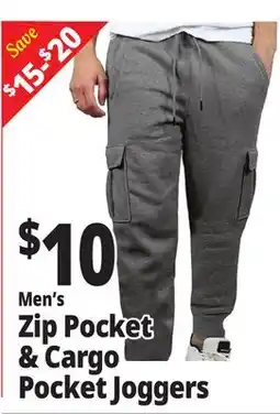 Ocean State Job Lot Men's Zip Pocket & Cargo Pocket Joggers offer
