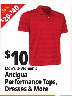 Ocean State Job Lot Men's & Women's Antigua Performance Tops, Dresses & More offer