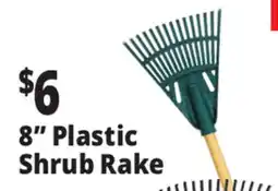 Ocean State Job Lot 8 Plastic Shrub Rake with Wooden Handle offer