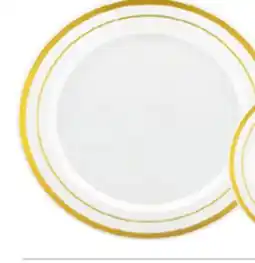 Ocean State Job Lot Smith & Callahan Plastic Plate Gold Rim 20 ct 7.5 offer