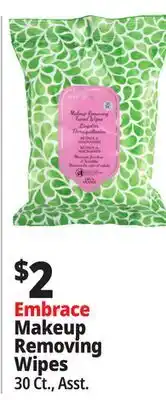 Ocean State Job Lot Embrace Makeup Removing Wipes offer