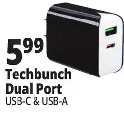 Ocean State Job Lot TechBunch Dual USB A+C Wall Charger offer