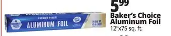 Ocean State Job Lot Baker's Choice Premium Quality Aluminum Foil 75 sq ft offer