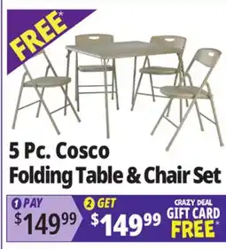 Ocean State Job Lot Cosco 5-Piece Folding Table and Chair Set Black offer