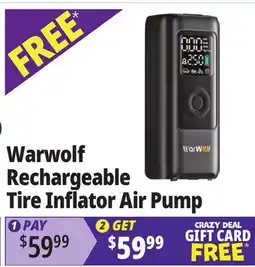 Ocean State Job Lot WarWolf 160PSI Tire Inflator Portable Air Compressor offer