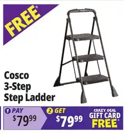Ocean State Job Lot Cosco 3-Step Folding Step Stool with Top Cap Black offer