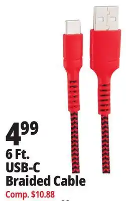 Ocean State Job Lot TechBunch USB Type-C Charging Cable 6' offer